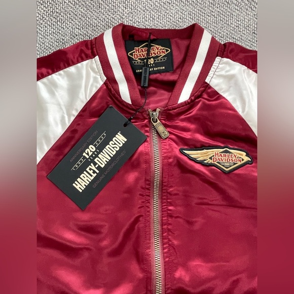 120th Anniversary Harley-Davidson 1903-2023 Women’s Red and White Jacket- NWT - Picture 2 of 16